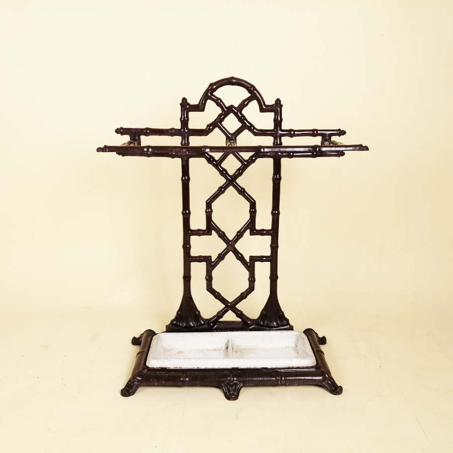 Victorian cast iron faux bamboo umbrella stand